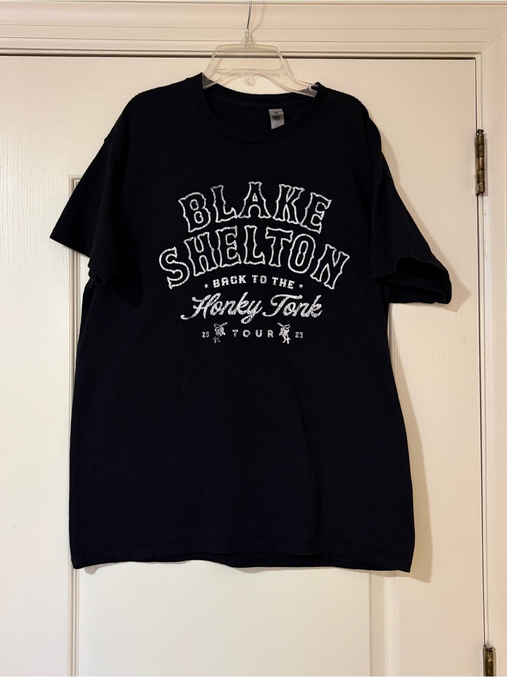 Gildan Black Crewneck Tee with Silver Tag